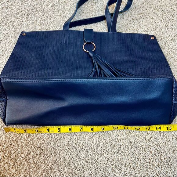 ULTA NWOT Tote with Tassel Shoulder Bag Navy Blue - Picture 2 of 8